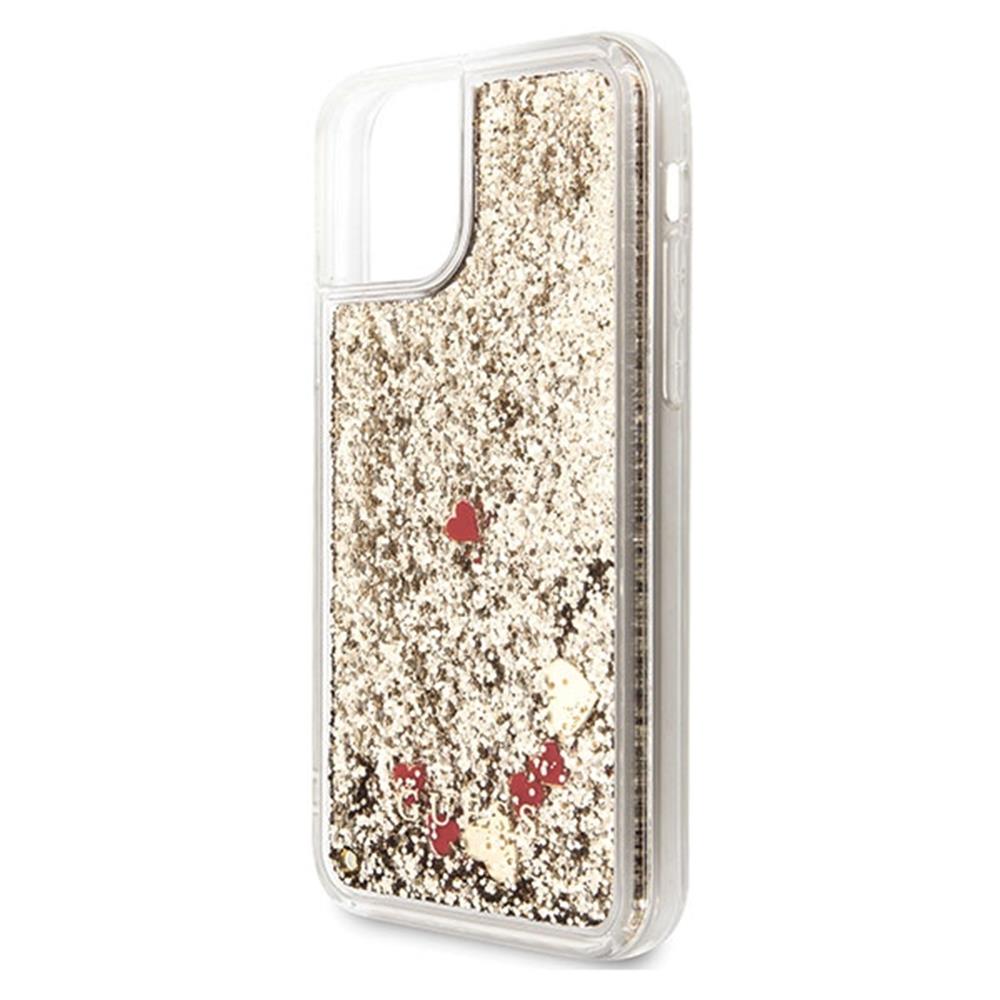 Guess Liquid Glitter Case Hearts (iPhone 11 Pro) skal glitter