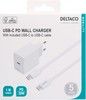 Deltaco USB-C Wall Charger with USB-C Cable
