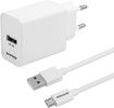 Essentials 12W Wall Charger with MicroUSB Cable