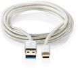 Nedis Fabritallic USB-A to USB-C Cable