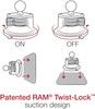 RAM Mount Twist-Lock Suction Cup Mount (iPhone med MagSafe)