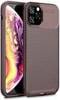 iPaky Carbon Fiber Texture Soft (iPhone 11 Pro Max) - Brun