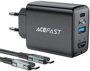 Acefast 3in1 Wall Charger 65W GaN + HDMI - Svart