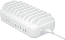 Deltaco 10 Portars USB-laddningsstation  - Vit