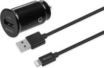 Deltaco Car Charger with USB-A to Lightning Cable