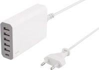 Deltaco USB-laddstation 5x USB, 1x USB-C