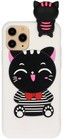 Trolsk 3D Kitty Doll Case (iPhone 11 Pro) - Vit med svart katt