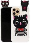 Trolsk 3D Kitty Doll Case (iPhone 12 mini) - Vit med svart katt