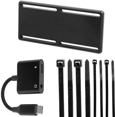 Brodit USB-C-Splitter, PD 60W + 3.5 mm Ljud, med dragavlastare 216483