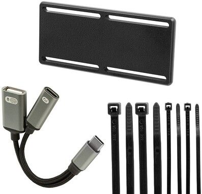 Brodit USB-C-Splitter, PD 60W + USB-A Data, med dragavlastare 216479