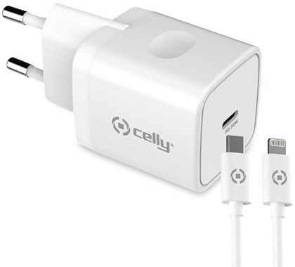 Celly USB-C till Lightning Väggladdare 20W 