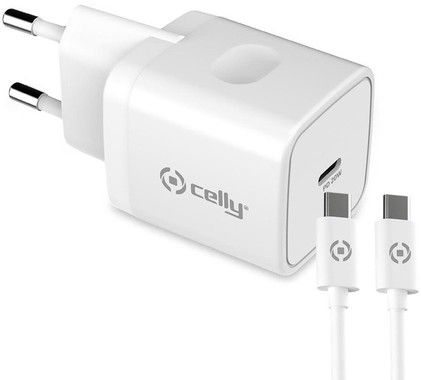 Celly Vggladdare 20W med USB-C-kabel 