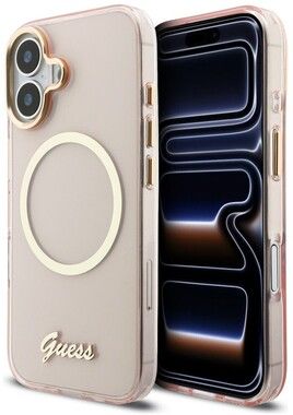 Guess IML Script Metal MagSafe Case (iPhone 17)
