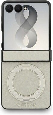 Guess Ring Stand Grained MagSafe Case (Galaxy Z Flip8)