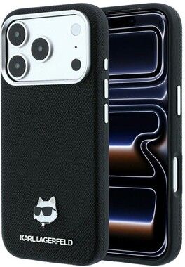 Karl Lagerfeld Grained Choupette Head Metal MagSafe (iPhone 17 Pro Max/18 Pro Max)