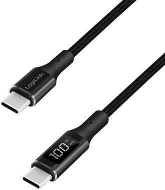 LogiLink USB-C - USB-C Cable with Display 100W