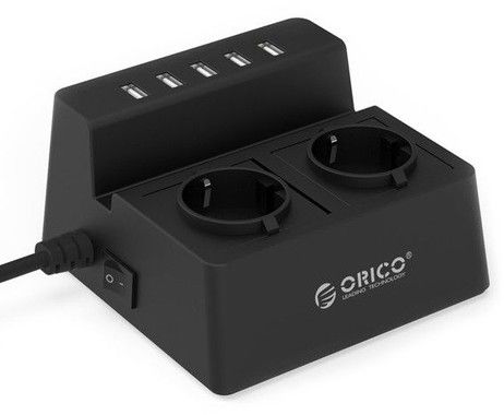 Orico Surge Protection 2x 230V and 5x USB Charger