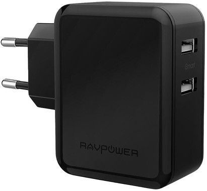 RAVPower Vggladdare 2xUSB 24W