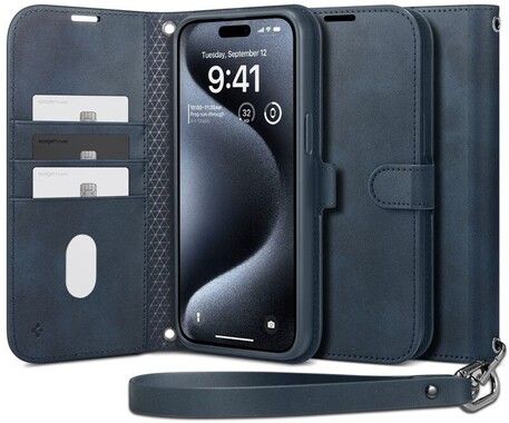 Spigen Wallet S Pro, Navy - iPhone 15 Pro Max