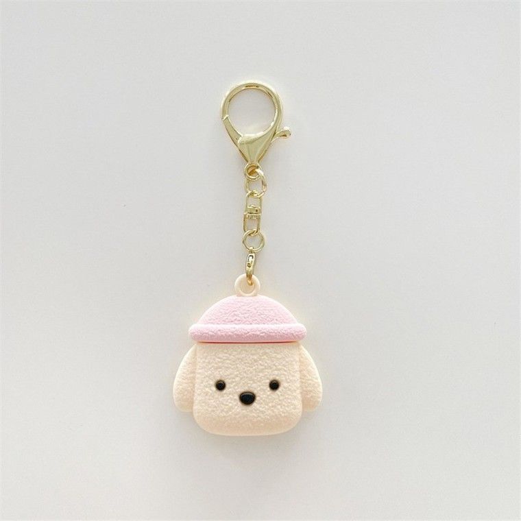 Trolsk White Dog Case (AirTag) nyckelring airtag