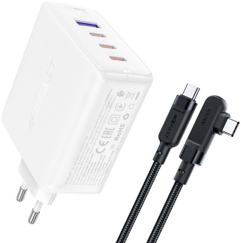 Acefast A37 Wall Charger PD 100W 4x USB - Svart