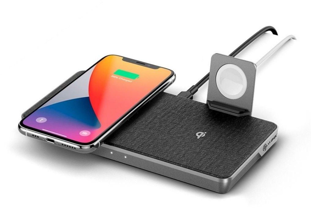 Alogic Ultra Power 3-in-1 Wireless Charging Dock with Apple Watch Charger Mount