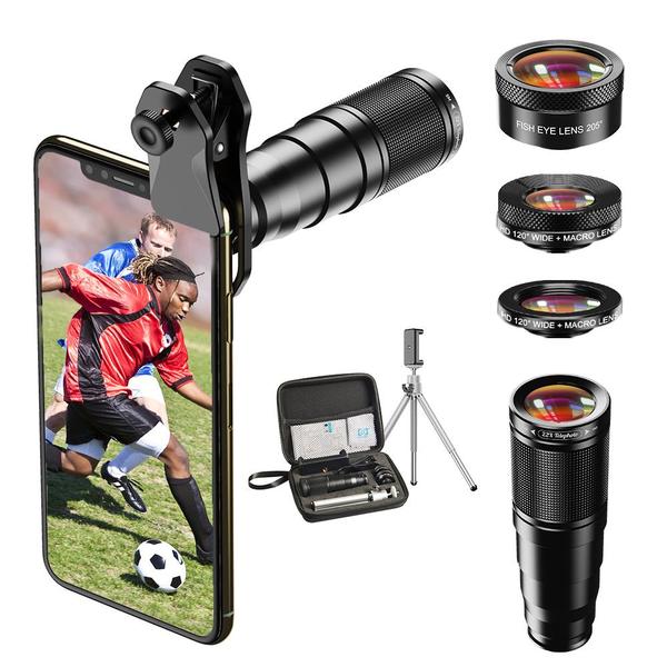 Apexel 4-in-1 Lens Kit with Metal Tripod