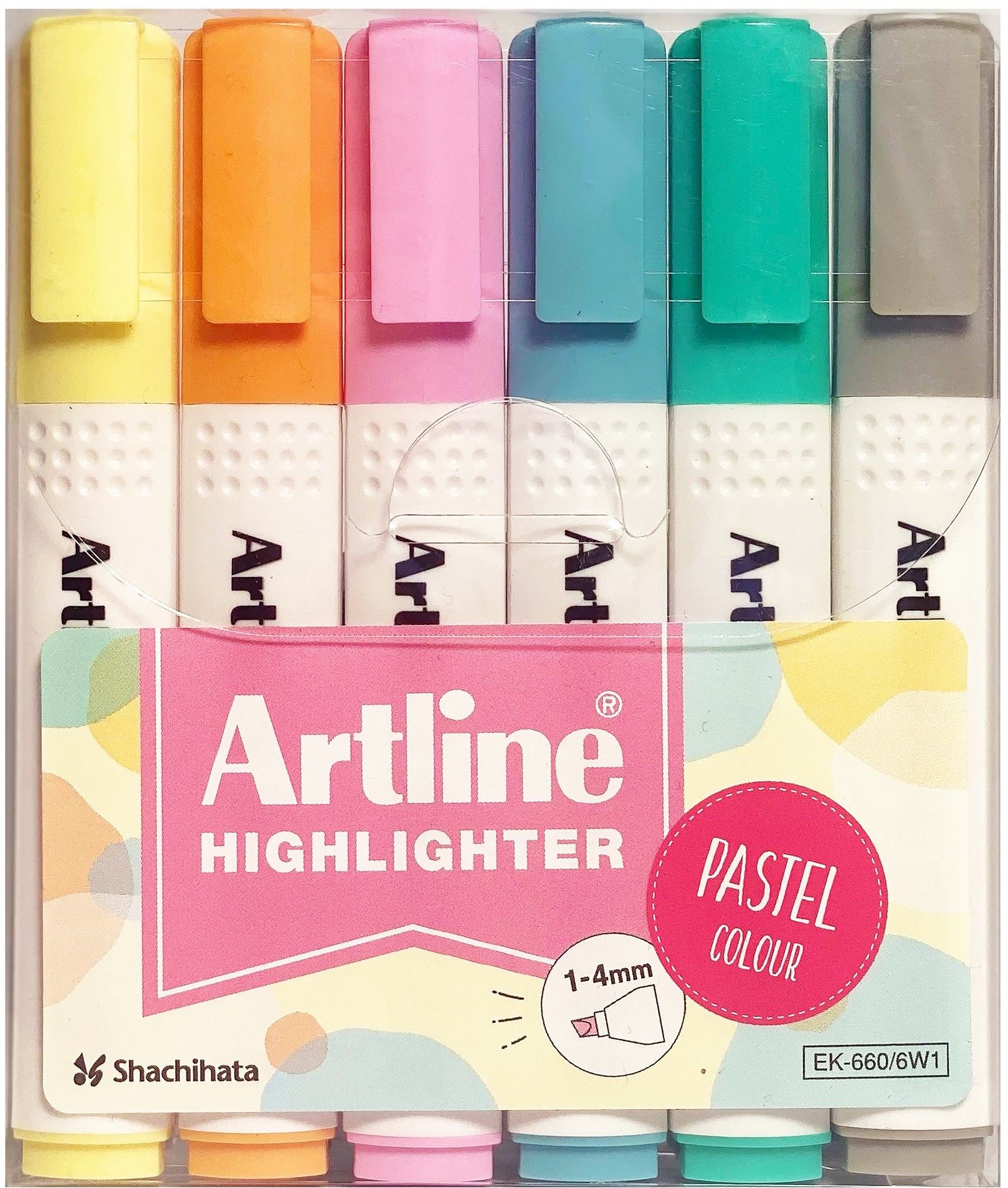 Artline Överstrykningspennor 660 Pastel - 6-pack