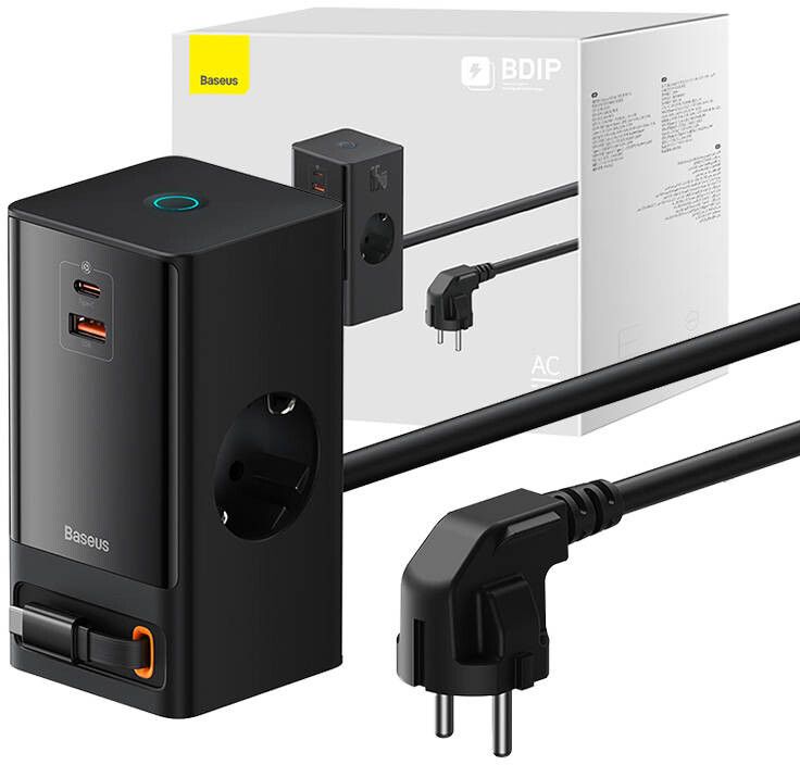 Baseus PowerCombo Digital PowerStrip 65W | Tillbehör - Laddare - Laddstationer | AlltMobil
