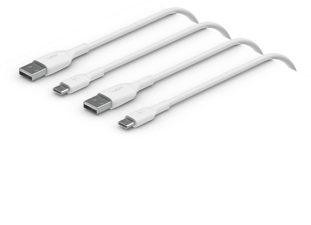 Belkin Boost Charge USB-A to USB-C Cable - 2-pack | Tillbehör - Kablar - USB-A till USB-C-kablar | AlltMobil