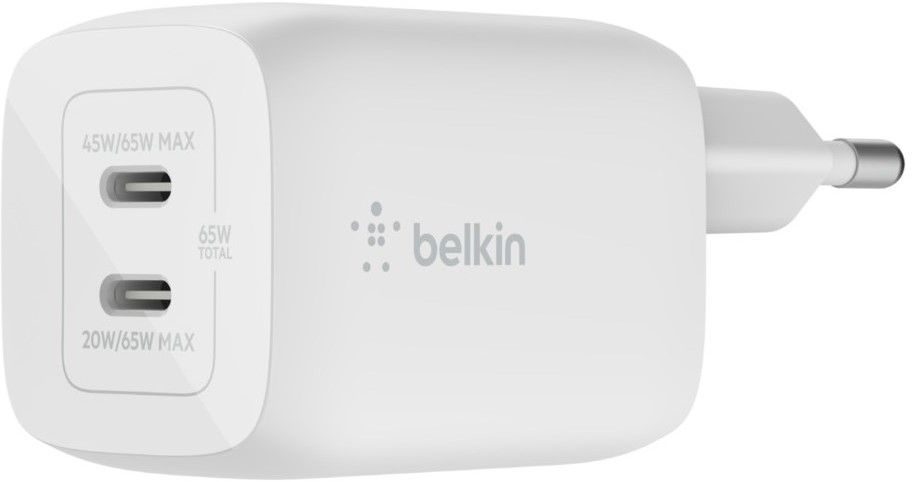 Belkin BoostCharge Pro Dual USB-C GaN Wall Charger with PPS 65W