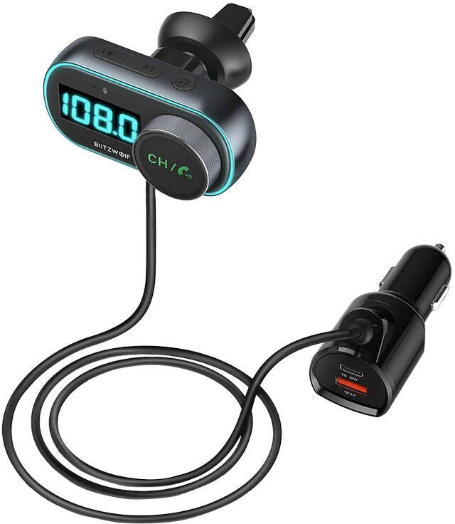BlitzWolf BW-BC3 FM Transmitter & Car Charger