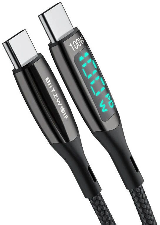 BlitzWolf BW-TC23 USB-C till USB-C kabel - 90 cm | Tillbehör - Kablar - USB-C till USB-C-kablar | AlltMobil
