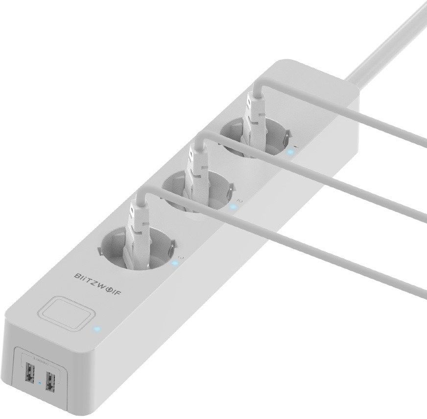 BlitzWolf Wifi Smart Power Strip 3300W with USB-A