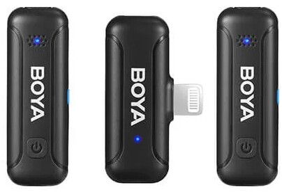 Boya BY-WM3T-D2 Dual Wireless Microphone with Lightning | iPhone - Generella tillbehör - Foto & film - Mikrofoner - Trådlösa mikrofoner - Trådlös genom Lightning | AlltMobil