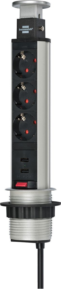 Brennenstuhl Tower Power Grendosa 3-vägs och 2xUSB | Mac - iMac 21,5 - Kablar & adaptrar - Grenuttag & skarvsladdar | AlltMobil
