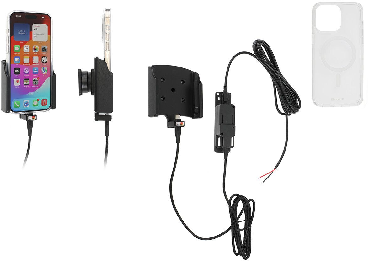 Brodit Aktiv hållare för fast installation + Mobilskal 727396 (iPhone 15 Pro Max) |  | AlltMobil