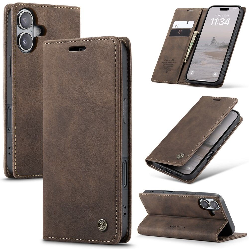 CaseMe Matte Wallet Style (iPhone 16) - Svart | iPhone - iPhone 16 - Skal & fodral - Läderfodral | AlltMobil
