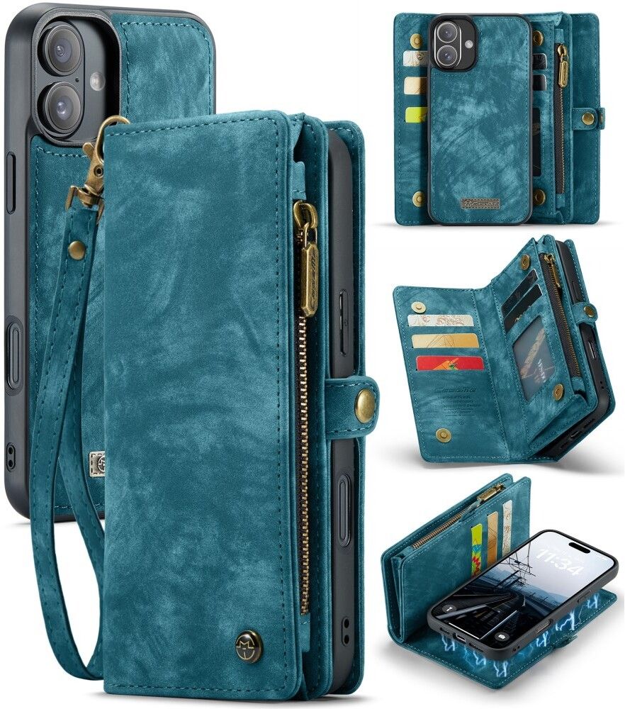 CaseMe Vintage 2-in-1 (iPhone 16) - Svart | iPhone - iPhone 16 - Skal & fodral - Läderfodral | AlltMobil