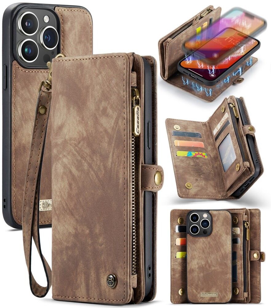 CaseMe Vintage 2-in-1 (iPhone 16 Pro Max) - Svart | iPhone - iPhone 16 Pro Max - Skal & fodral - Läderfodral | AlltMobil