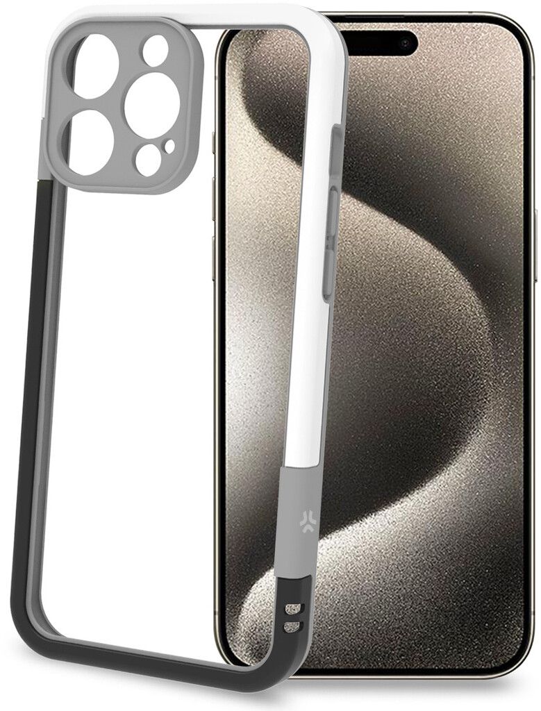 Celly Bumper (iPhone 16 Pro Max) - Svart/vit | iPhone - iPhone 16 Pro Max - Skal & fodral - Silikon - TPU | AlltMobil