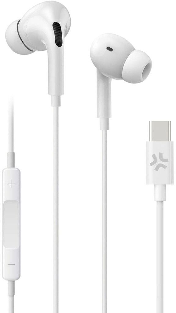 Celly UP1200 USB-C In-Ear Earphones - Vit | Tillbehör - Hörlurar & headset - Headset USB-C | AlltMobil