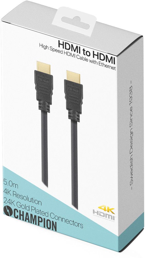 Champion HDMI- till HDMI-kabel - 5 meter - Vit