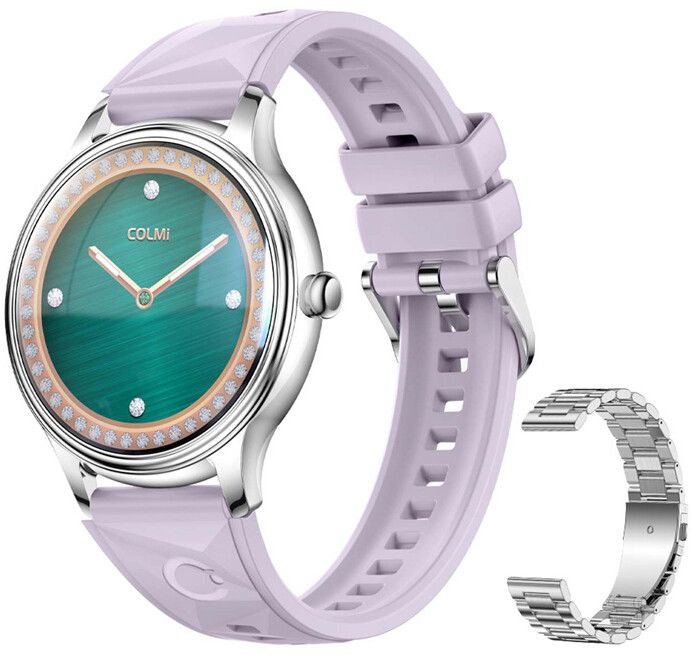 Colmi L28 Smart Watch with Silicone and Steel Band - Lila | Tillbehör - Smarta klockor & ringar - Smarta klockor | AlltMobil