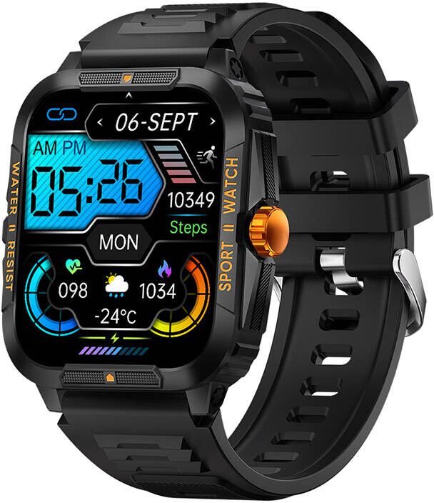 Colmi P76 Smartwatch - Svart/orange | Tillbehör - Smarta klockor | AlltMobil