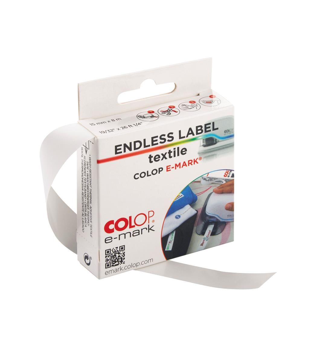 Colop e-mark Endless Labels Textile 15 mm x 8 m | iPhone - Generella tillbehör - Skrivare - Förbrukningsmaterial | AlltMobil