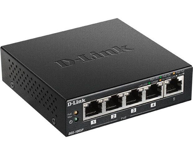D-Link 5-Port Desktop Gigabit PoE+ Switch