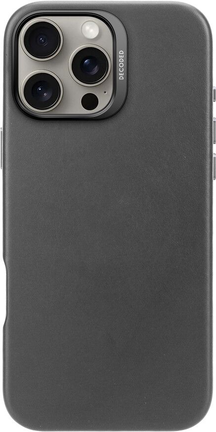 Decoded Leather Back Cover MagSafe (iPhone 16 Pro Max) - Svart | iPhone - iPhone 16 Pro Max - Skal & fodral - Läderfodral | AlltMobil