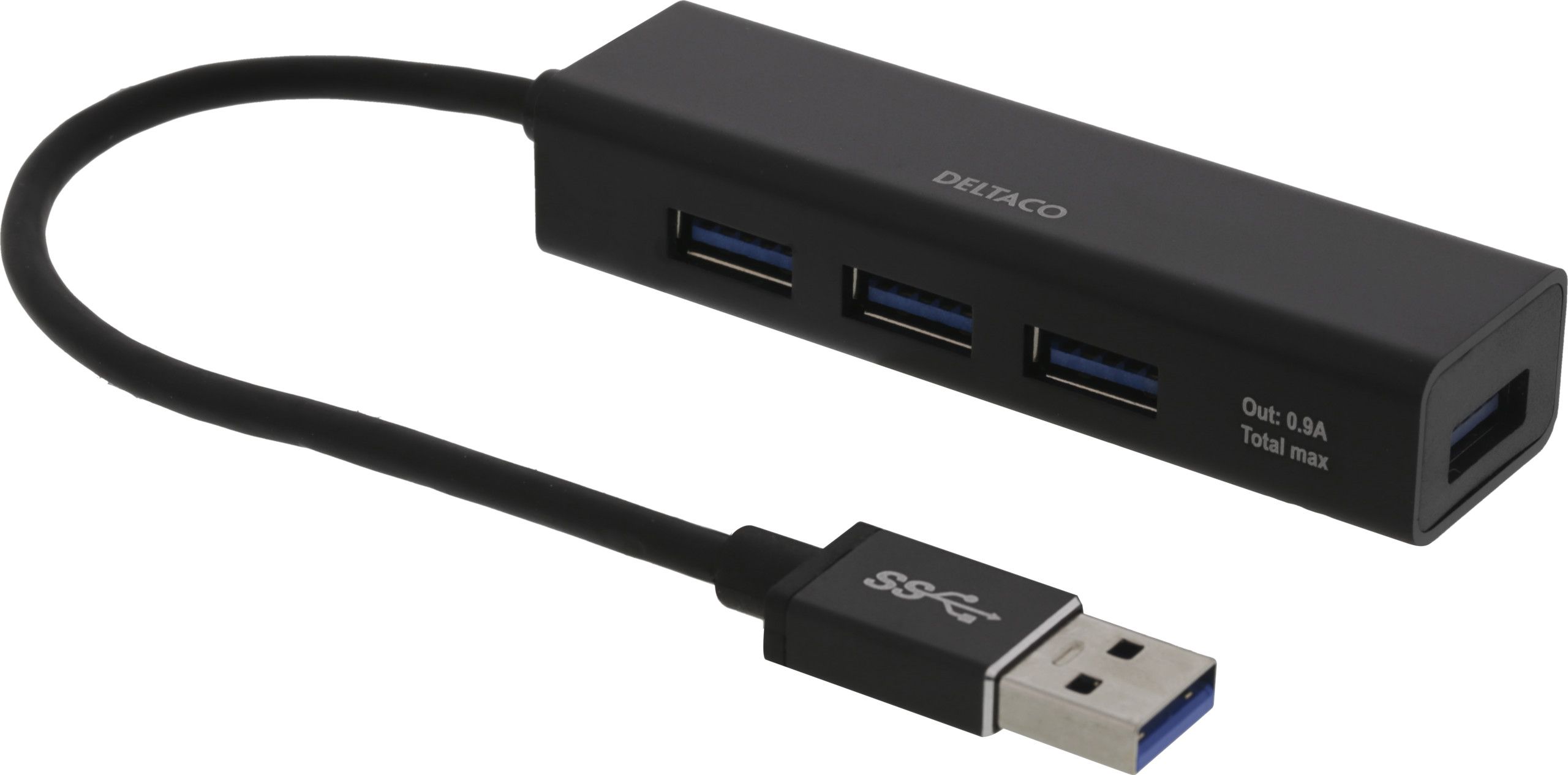 Deltaco 4 Port USB 3.1 Hub - Grå