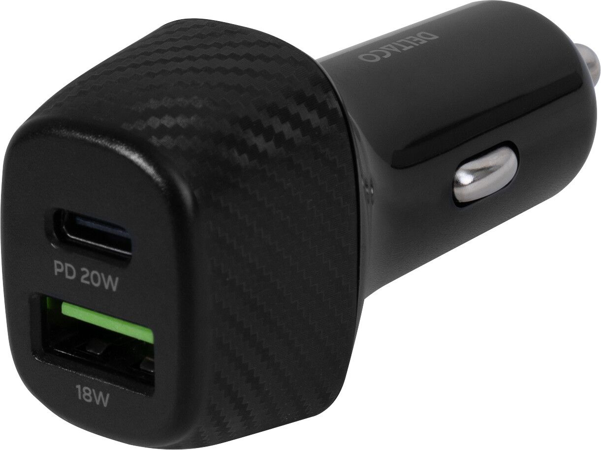 Deltaco Billaddare med Snabbladdning | iPhone - Generella tillbehör - Biltillbehör - Billaddare - Utan kabel | AlltMobil